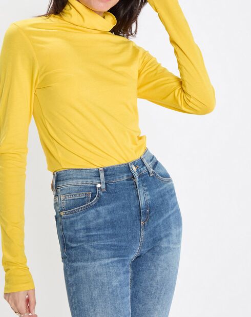 T-Shirt 100% Coton Bio col roulé jaune