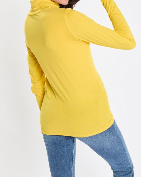 T-Shirt 100% Coton Bio col roulé jaune