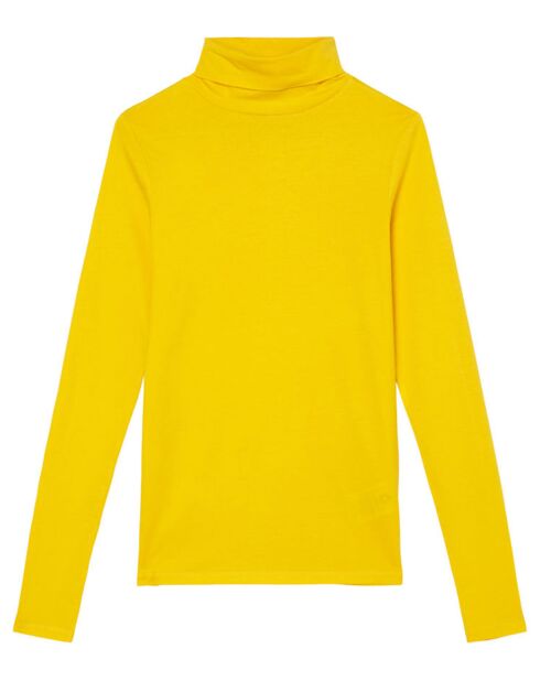 T-Shirt 100% Coton Bio col roulé jaune