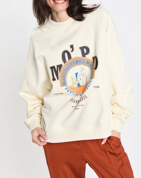 Sweat imprimé manufactured écru