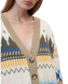 Cardigan en Alpaga, Laine & Cachemire mélangés jacquard graphique multicolore