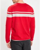 Pull à rayures rouge/gris