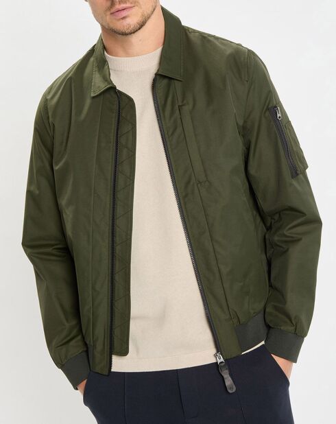 Bombers en coton & nylon kaki