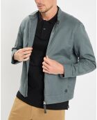 Blouson en coton & lin kaki