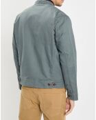 Blouson en coton & lin kaki