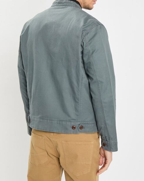 Blouson en coton & lin kaki