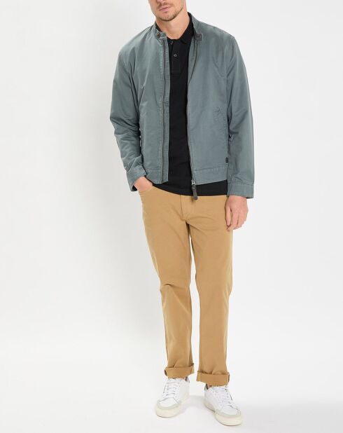 Blouson en coton & lin kaki
