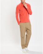 Pantalon stretch droit 5 poches beige