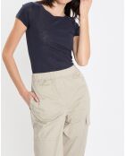 T-Shirt Flame col rond bleu marine