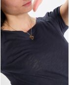 T-Shirt Flame col rond bleu marine