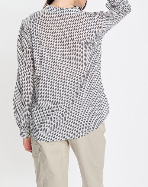 Chemise imprimée blanc/bleu