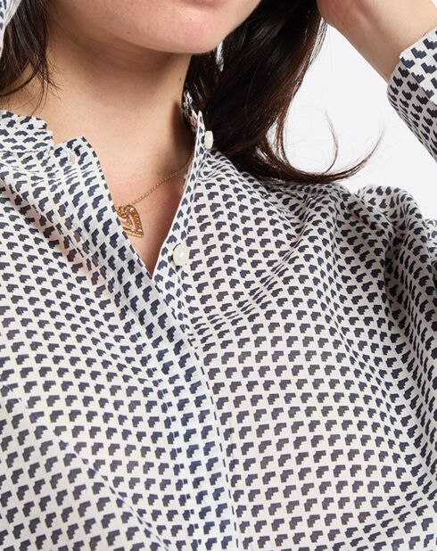 Chemise imprimée blanc/bleu