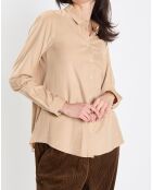 Chemise en Velours côtelé fin Milleraies beige