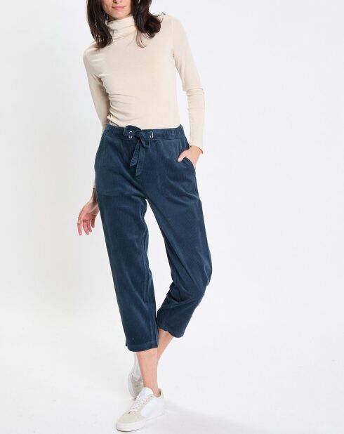 Pantalon de Jogging en Velours de côtelé bleu marine