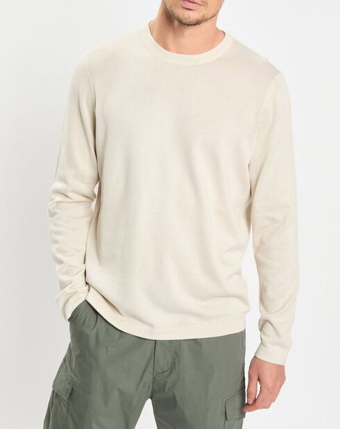 Pull en Coton & Soie beige