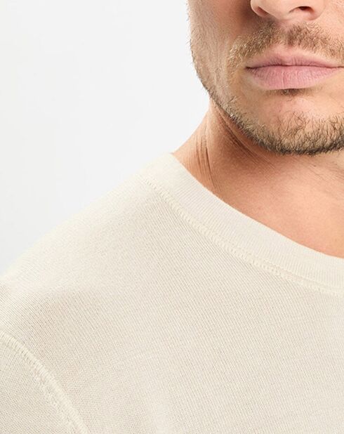 Pull en Coton & Soie beige