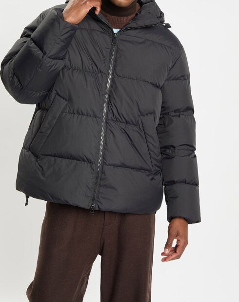 Doudoune courte à capuche Puffer noire