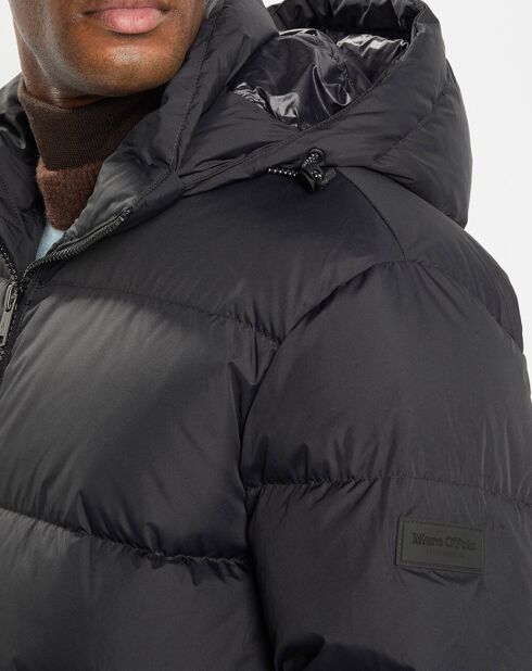 Doudoune courte à capuche Puffer noire