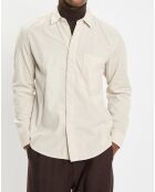 Chemise Regular Fit en Velours milleraies écrue