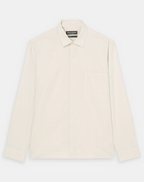 Chemise Regular Fit en Velours milleraies écrue