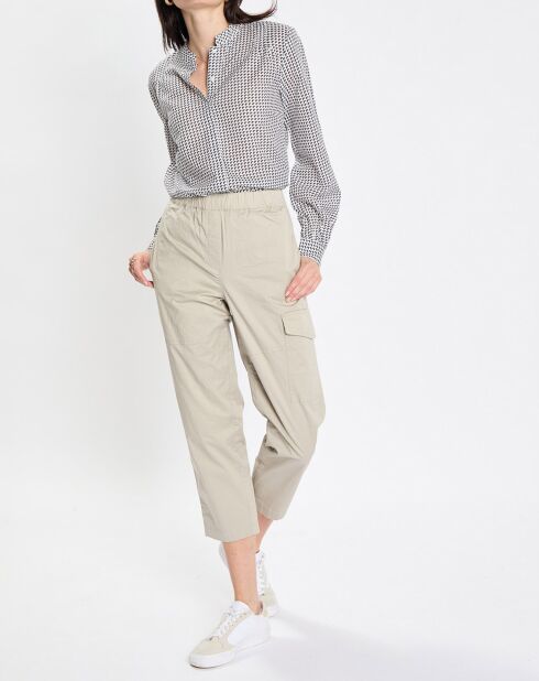 Pantalon Cargo Poche Elastique beige clair