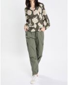 Blouse Col Mao Motif Coton Bio multicolore