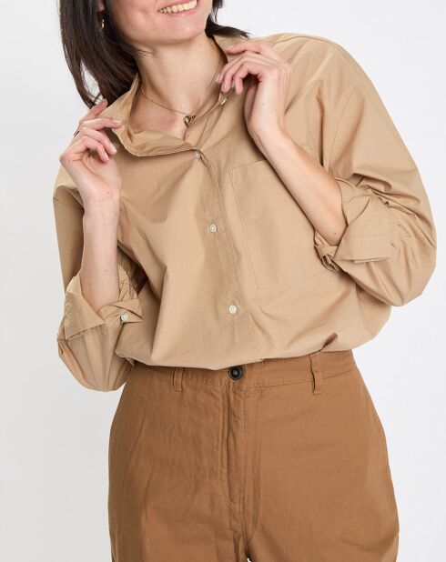Chemise boyfriend beige