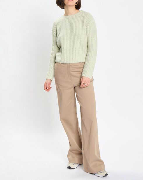 Pantalon flare beige