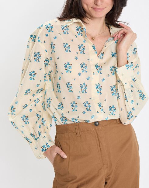 Chemise imprimée blanc/bleu