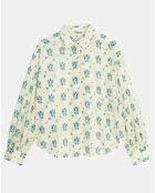 Chemise imprimée blanc/bleu