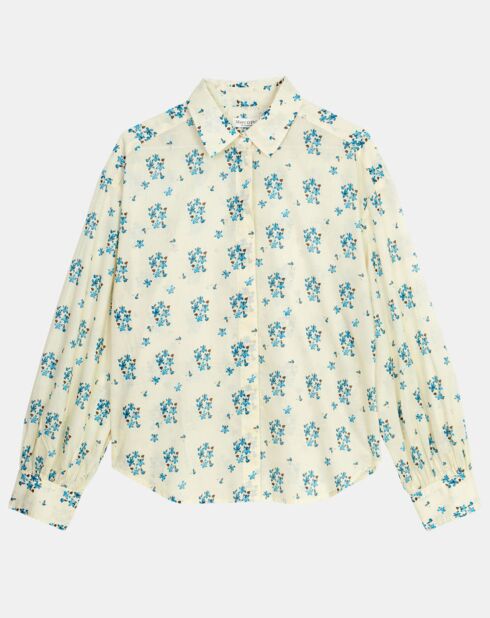 Chemise imprimée blanc/bleu