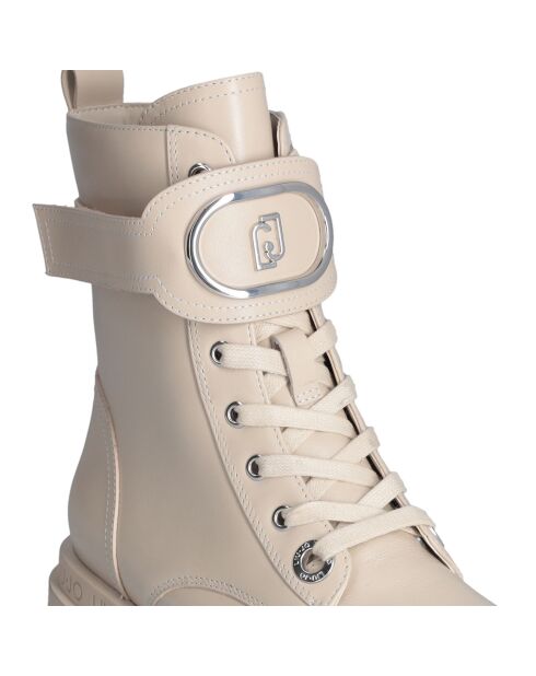 Bottines Love en Cuir beiges