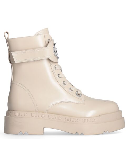 Bottines Love en Cuir beiges