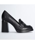 Mocassins à talon Nana en Cuir noirs