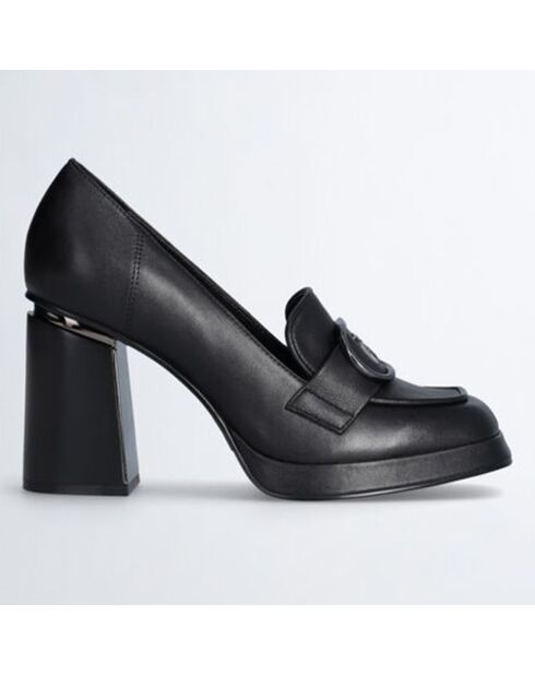 Mocassins à talon Nana en Cuir noirs