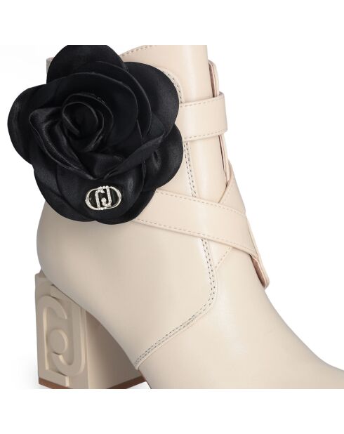 Bottines Sara en Cuir crème