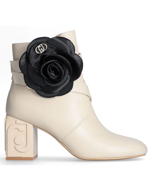 Bottines Sara en Cuir crème