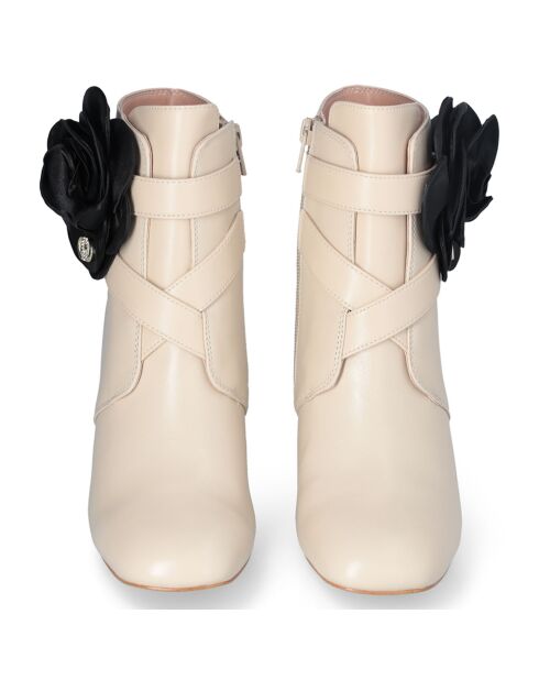 Bottines Sara en Cuir crème