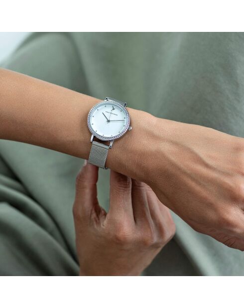 Montre en Acier mesh argentée