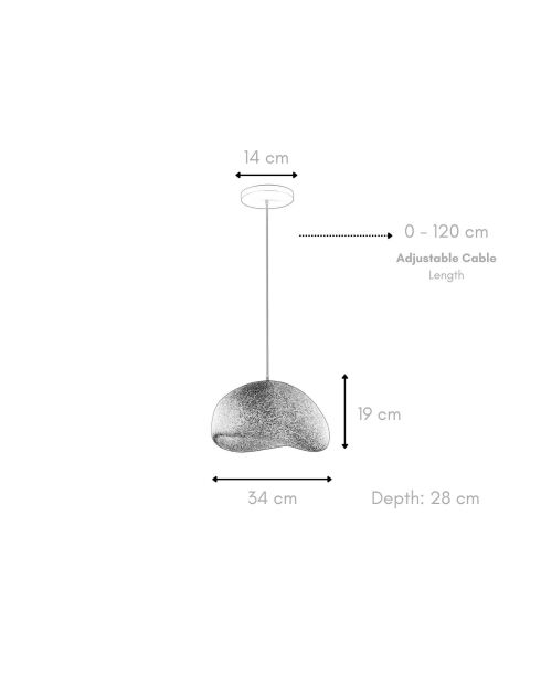 Wabi Sabi Emberstill witte hanglamp - 14x3 cm