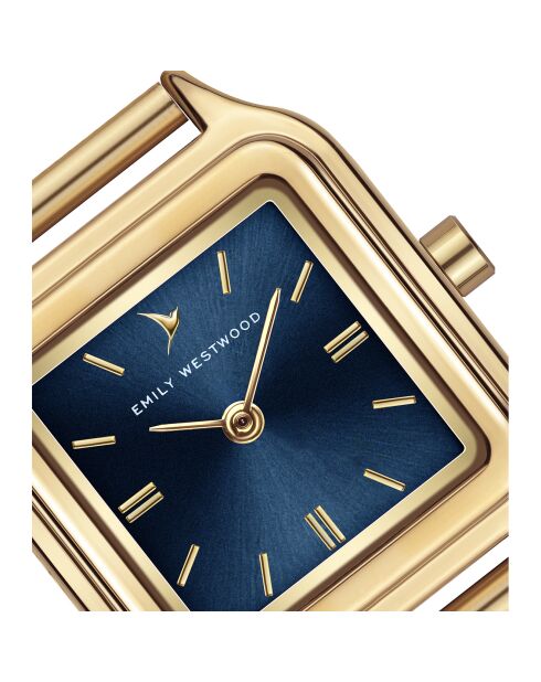 Montre en Cuir effet croco bleu foncé