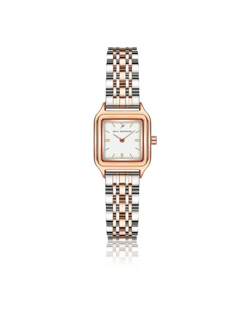 Montre en Acier argenté/rose doré
