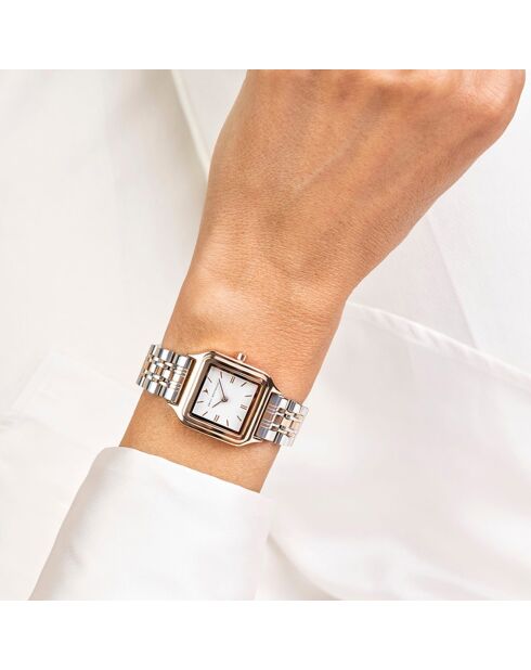 Orologio in acciaio argento/oro rosa