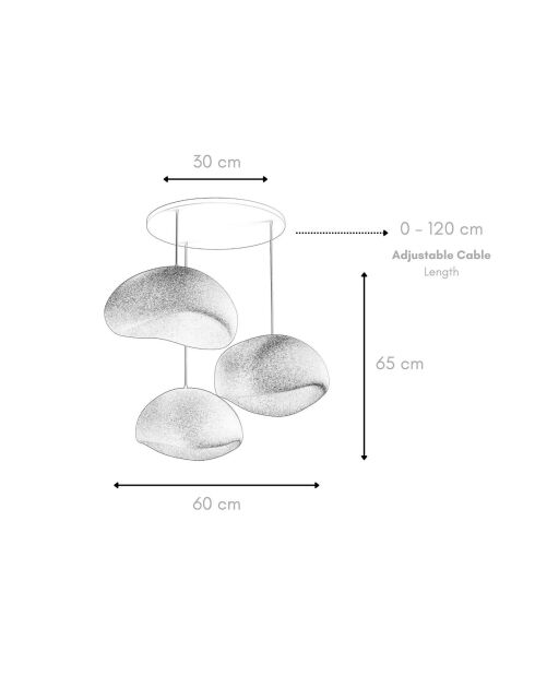 Lampadario bianco Wabi Sabi Haze & Hues - 30x3 cm