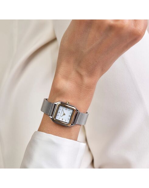 Montre en Acier mesh argentée