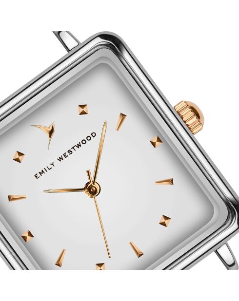 Montre en Acier argenté/rose doré