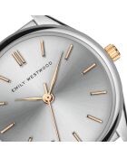 Montre en Acier mesh argenté/rose doré