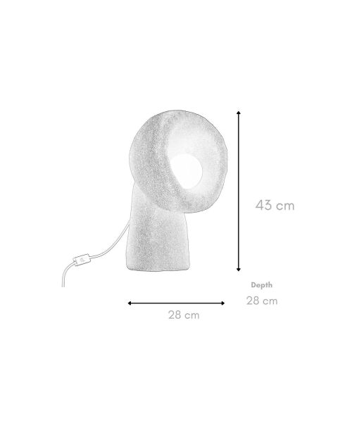 Lampe de Table Wabi Sabi Echo gris béton - 150x8 cm