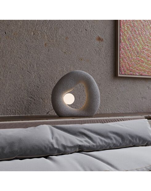 Lampe de Table Wabi Sabi Pond gris béton - 150x8 cm