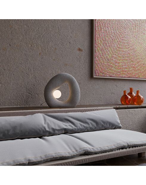 Lampe de Table Wabi Sabi Pond gris béton - 150x8 cm